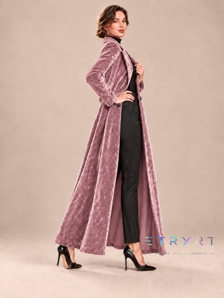 Béatrice | Long Open Velvet Coat