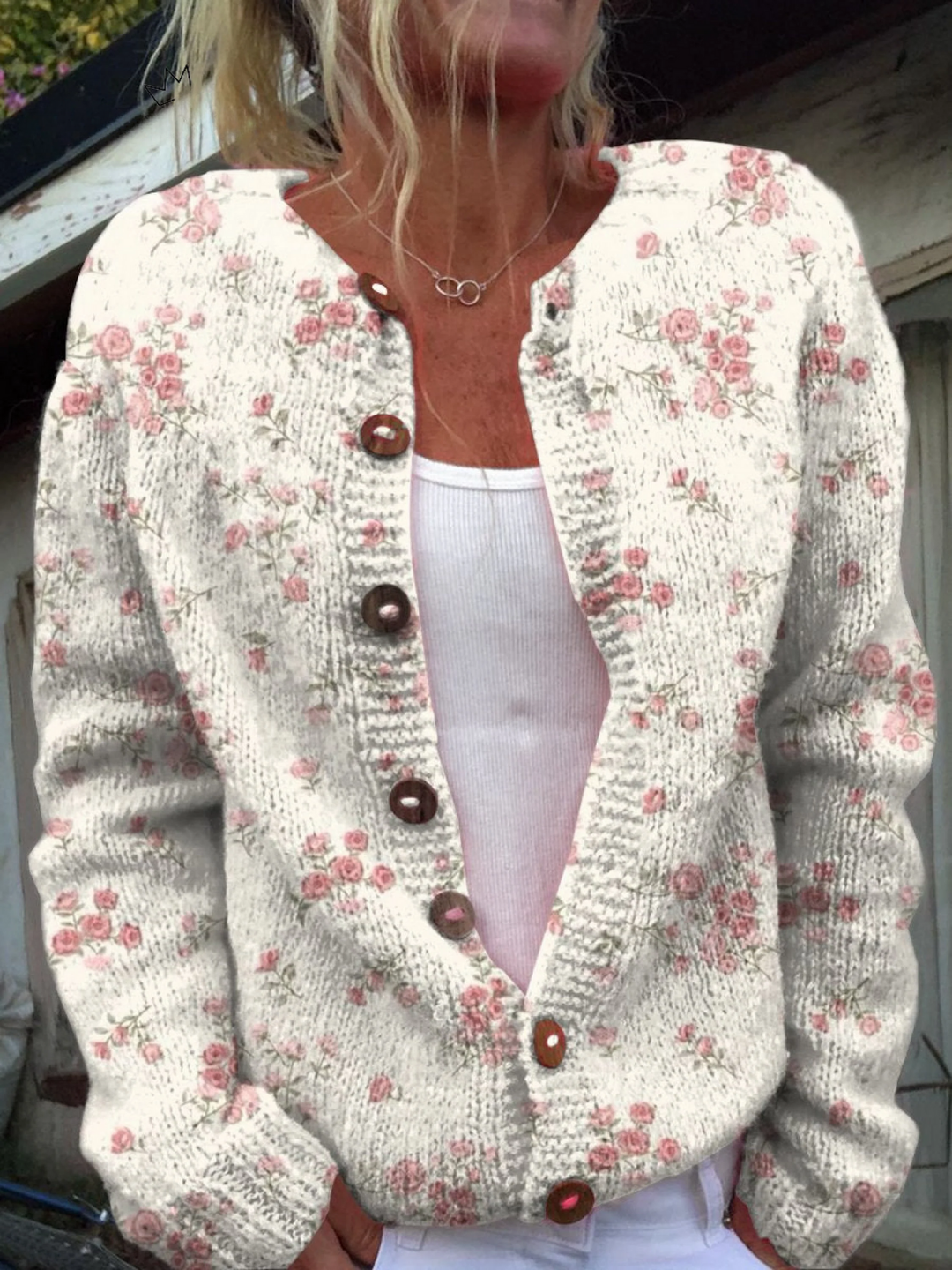 Evanthea™ | Vintage Floral Knitted Cardigan Sweater