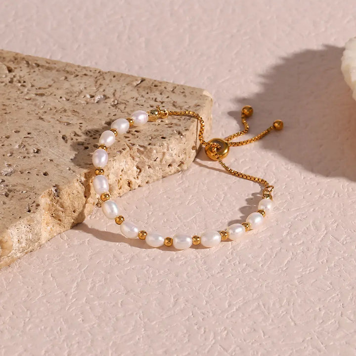 Elegant Gold Pearl Bracelet