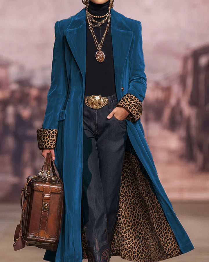 Madeleine | Long Fitted Velour Coat