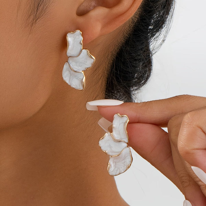 Petal-Shaped Pearl Earrings