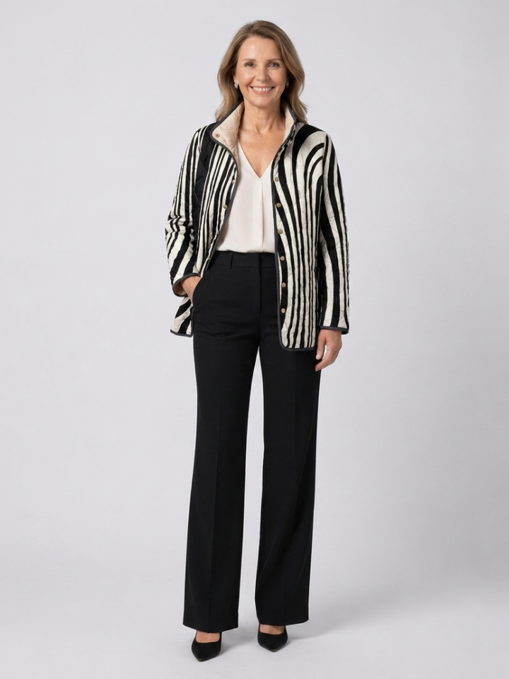 Sylvie Quilted Graphic Zebra Jacket