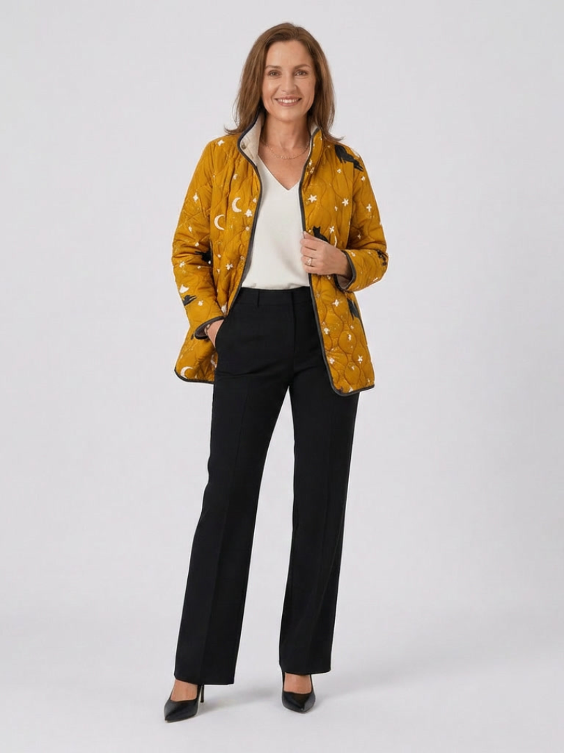 Nicole Quilted Cats and Stars Jacket