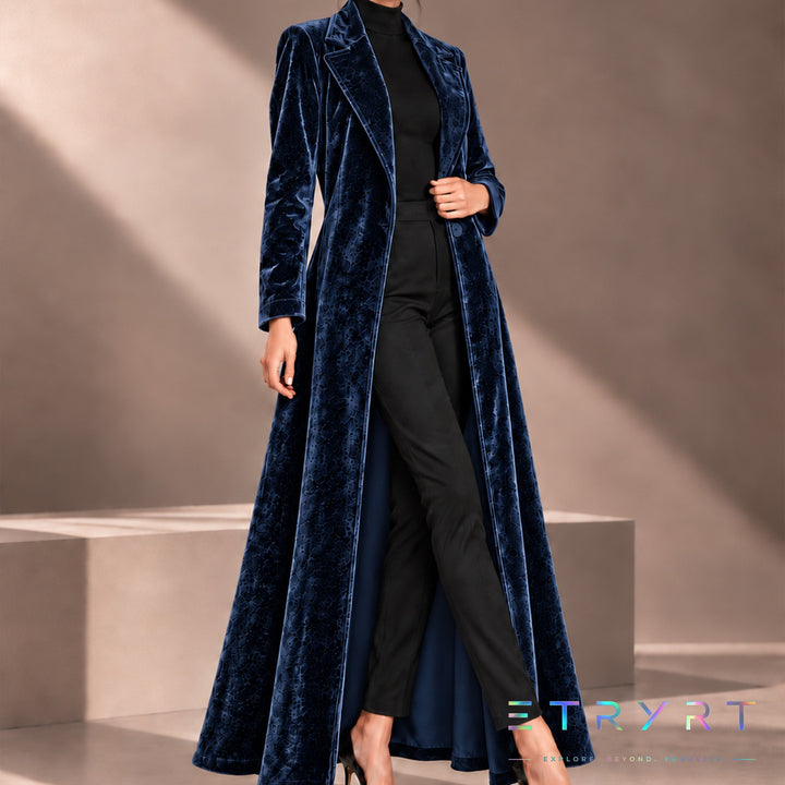 Béatrice | Long Open Velvet Coat