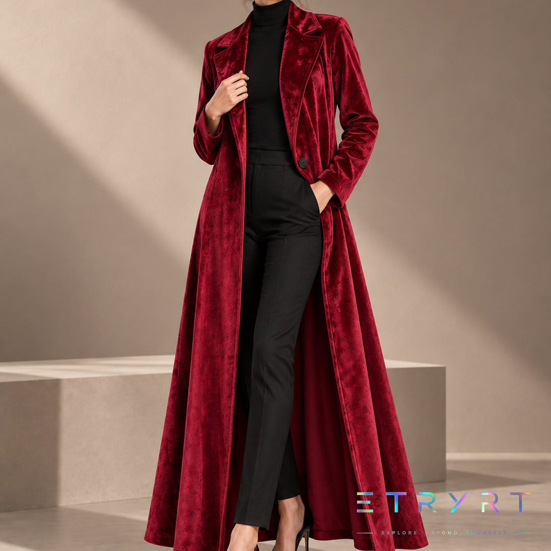 Béatrice | Long Open Velvet Coat