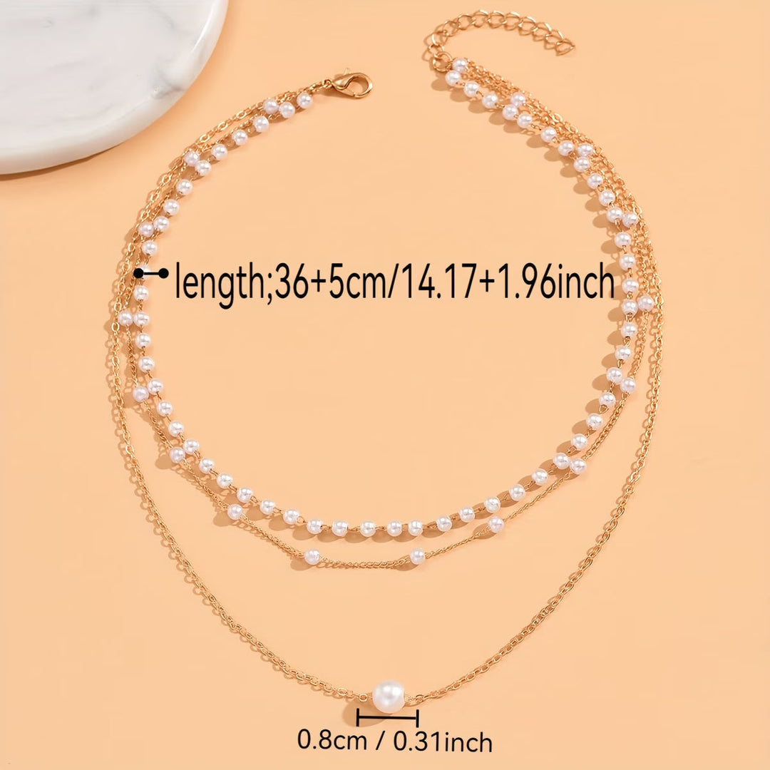 Trinity Three-Layer Pearl Necklace Set