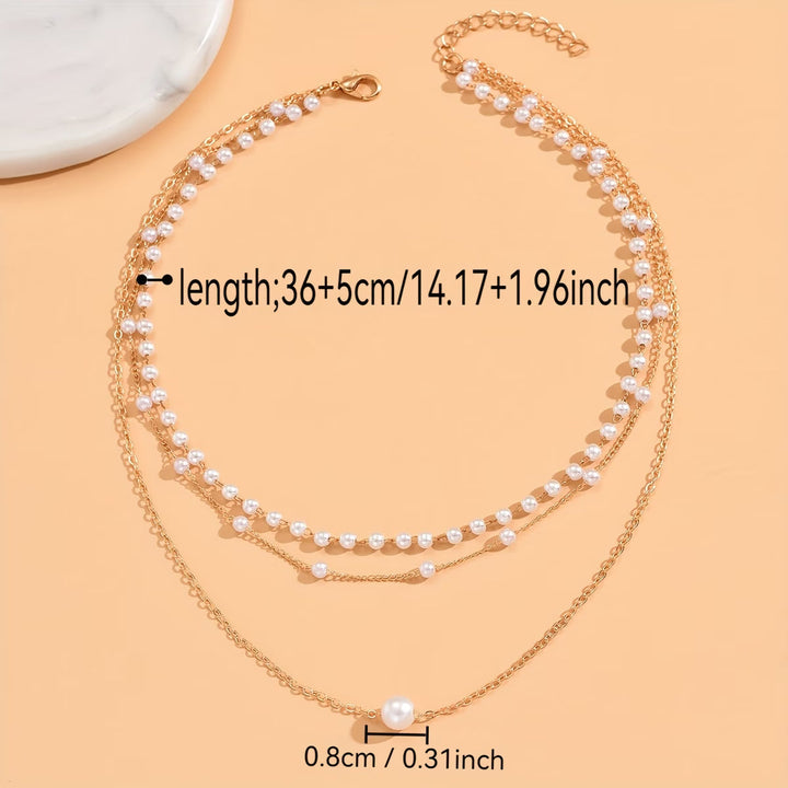 Trinity Three-Layer Pearl Necklace Set