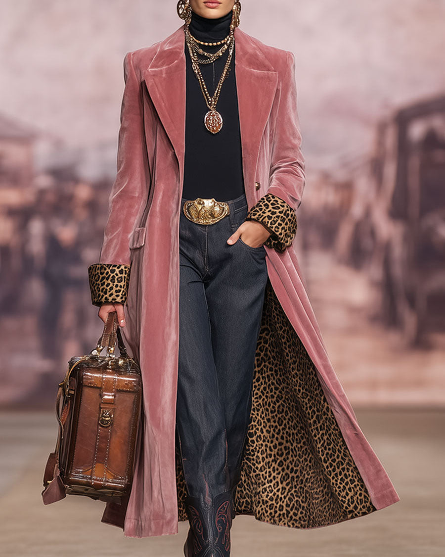 Madeleine | Long Fitted Velour Coat