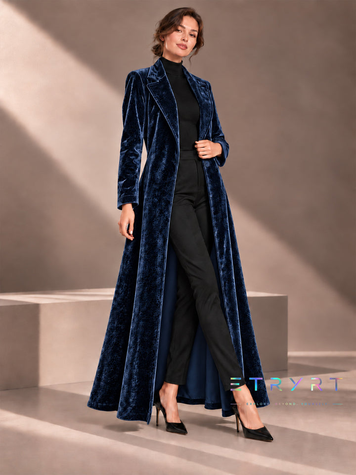Béatrice | Long Open Velvet Coat