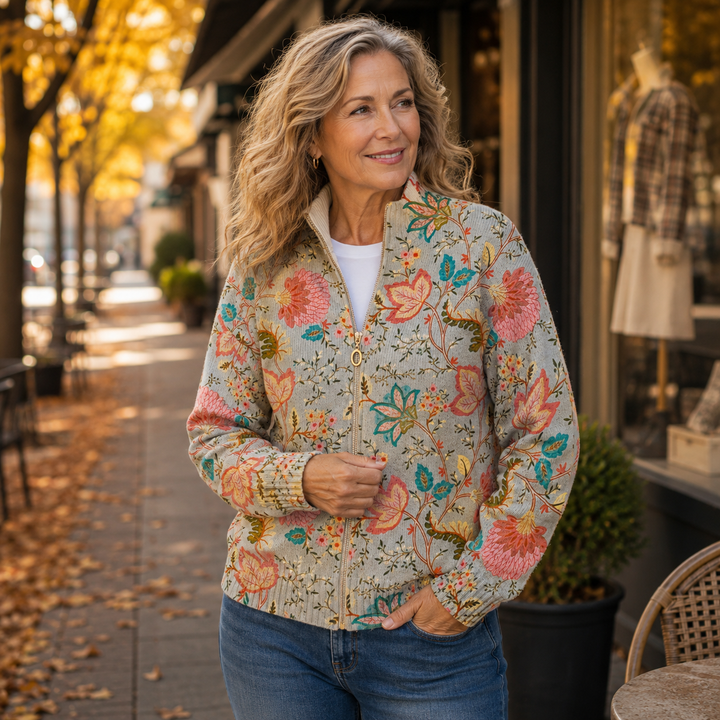 Roelofje | Vintage Flower Garden Zip Cardigan