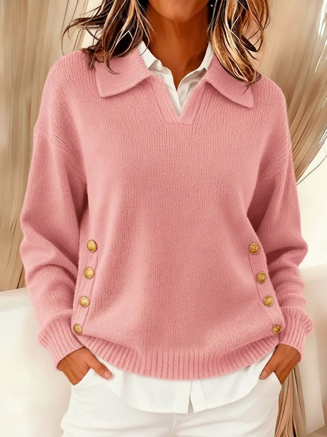 Rieke | Collared V-Neck Jumper