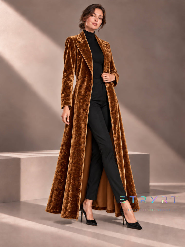 Béatrice | Long Open Velvet Coat