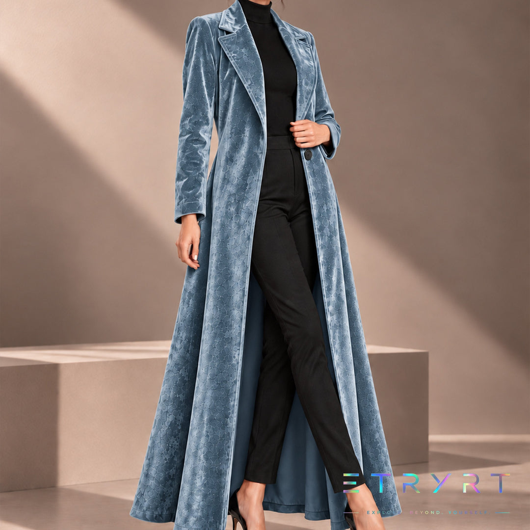 Béatrice | Long Open Velvet Coat