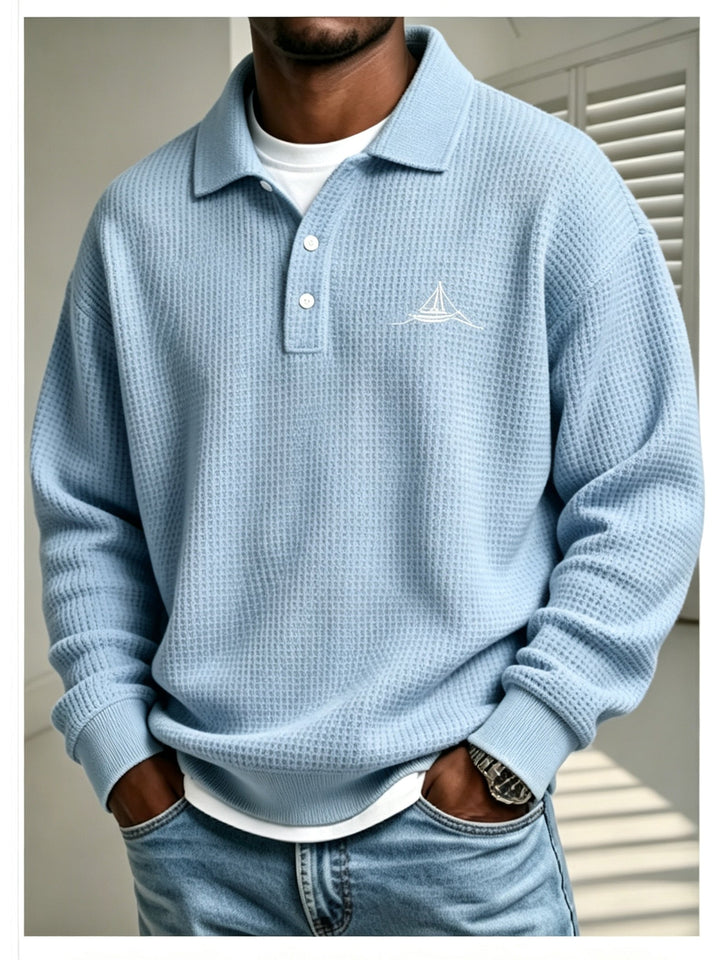 Doris | Waffle Polo Sweatshirt