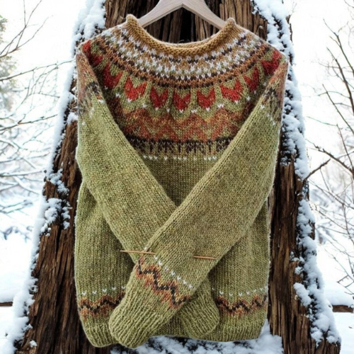 Dieuwertje | Warm Jumper with a Classic Woven Pattern