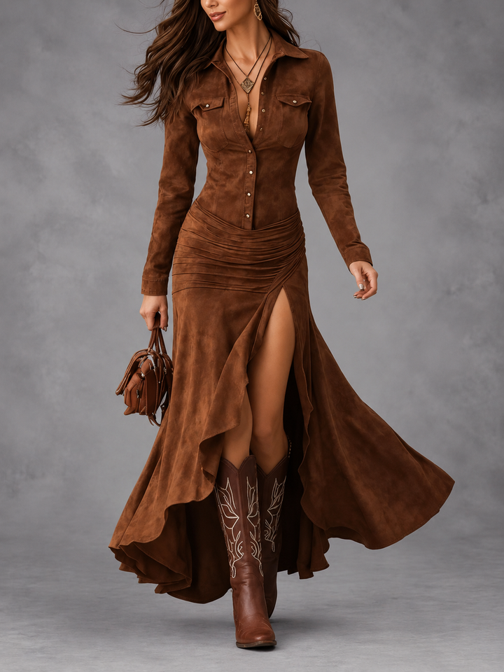 Zara | Elegant Suede Dress