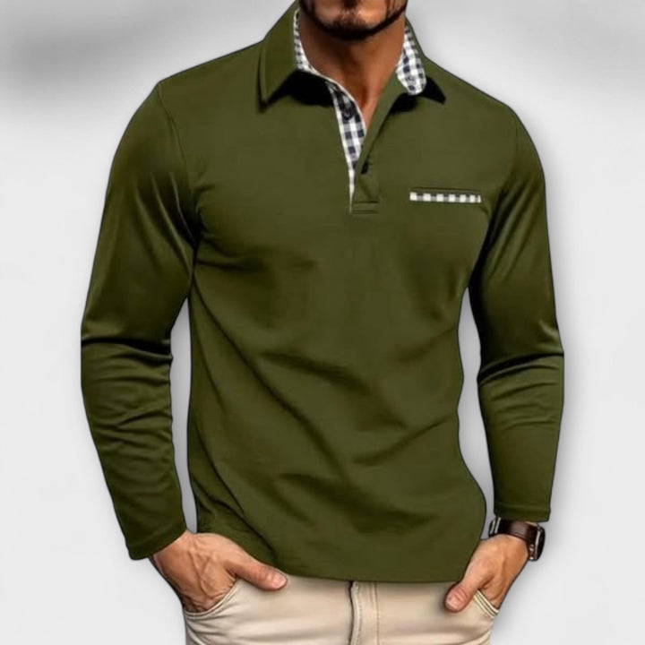 Classic Long-Sleeve Polo Shirt