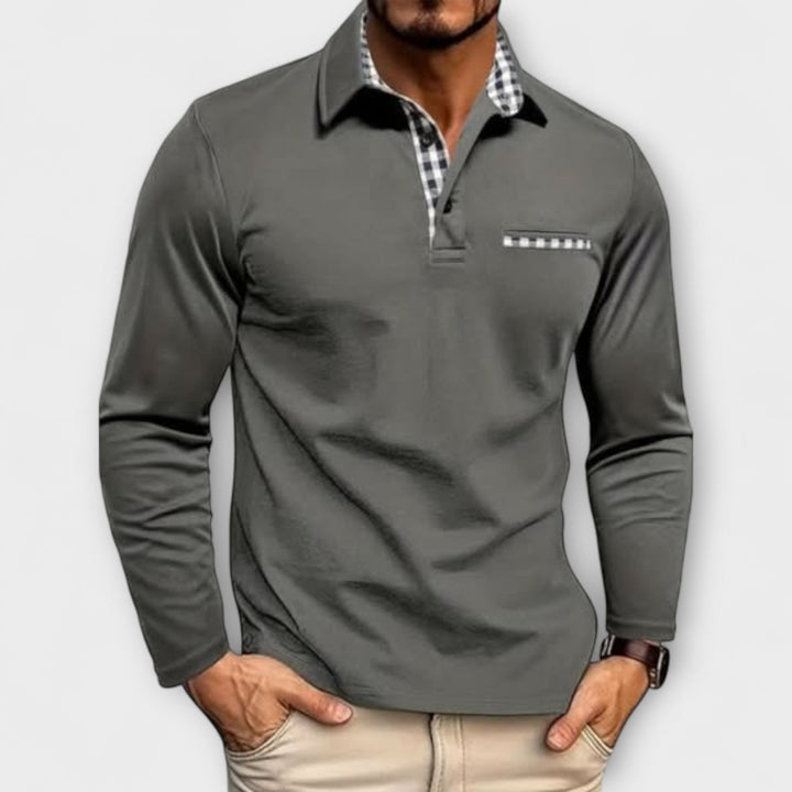 Classic Long-Sleeve Polo Shirt