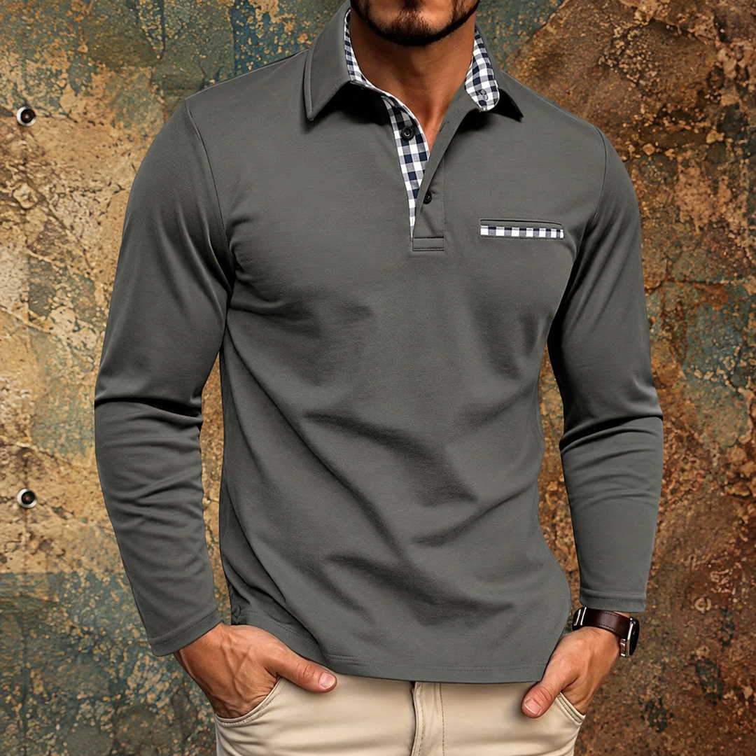 Classic Long-Sleeve Polo Shirt