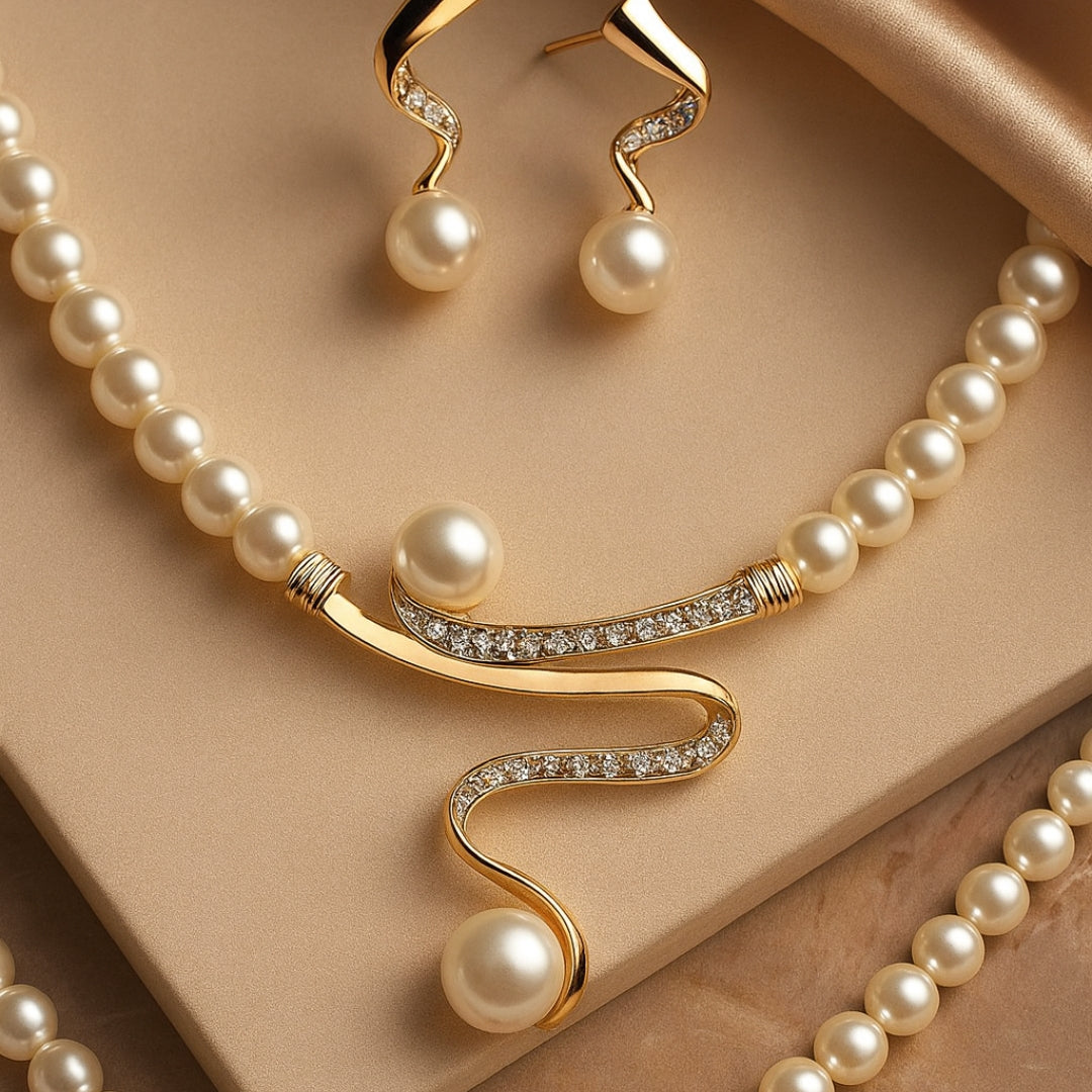 Elegant Pearl Jewellery Set