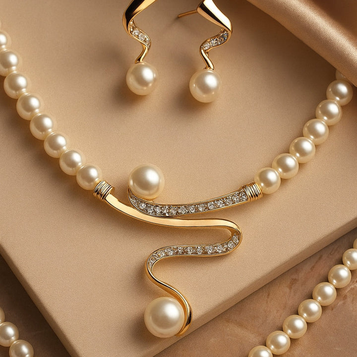 Elegant Pearl Jewellery Set