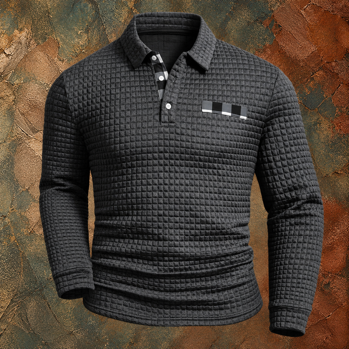 Jelle | Textured Long-Sleeve Polo