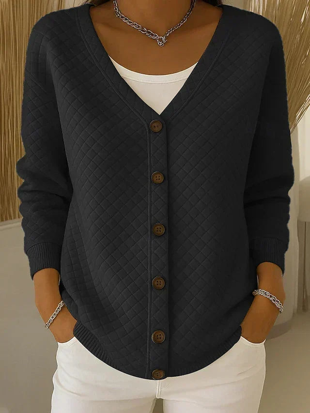 Karin | Quilted Button Cardigan