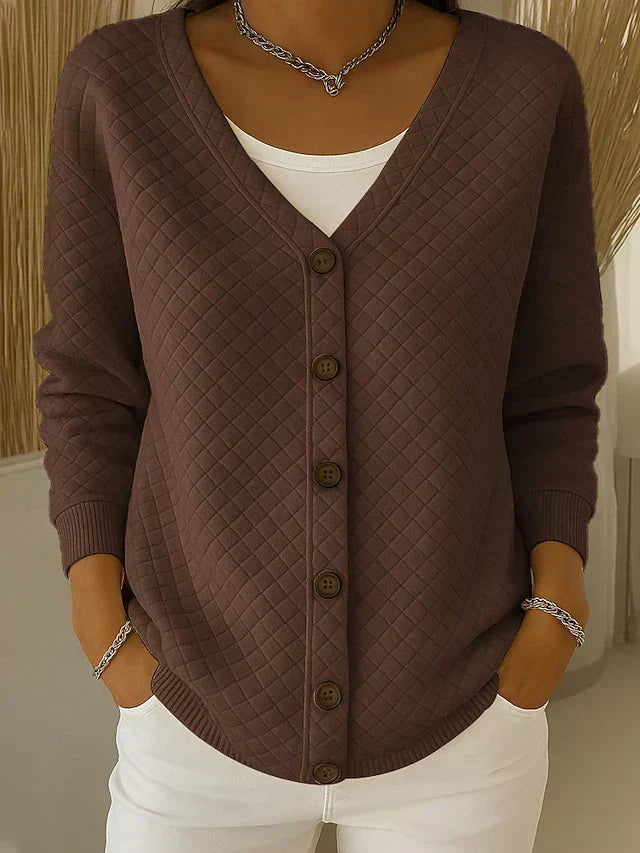 Karin | Quilted Button Cardigan