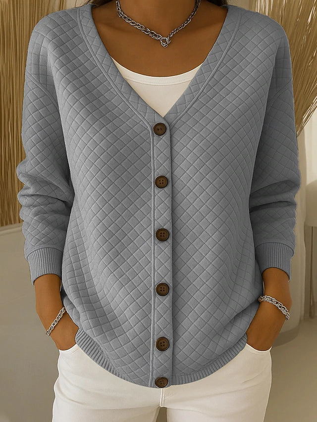 Karin | Quilted Button Cardigan