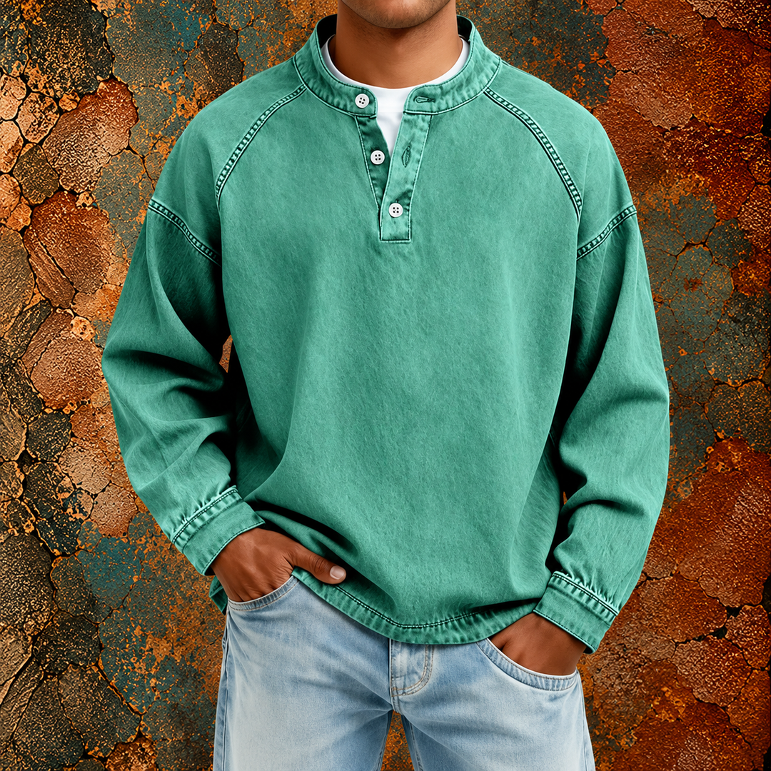 Stanley | Vintage Henley Denim Shirt