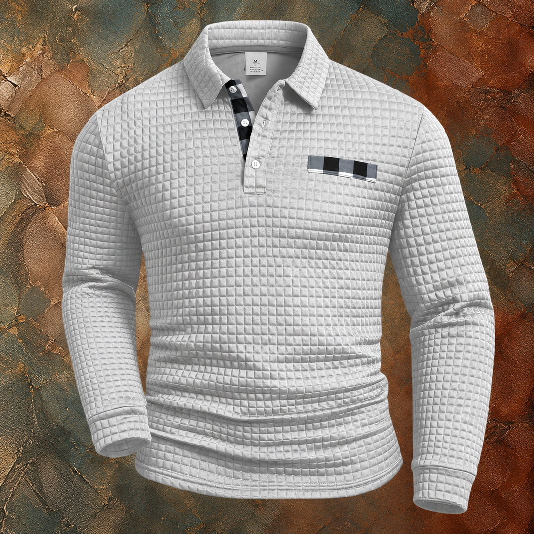 Jelle | Textured Long-Sleeve Polo