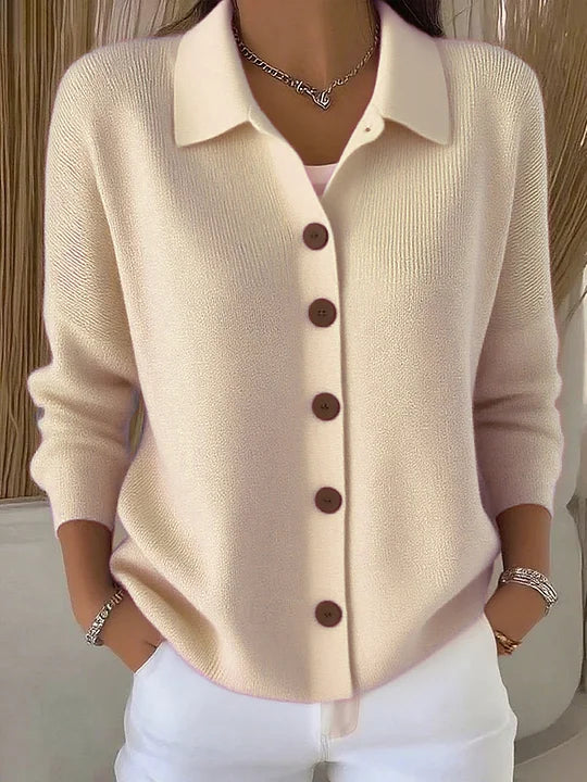 Jetske | Collared Button-Front Cardigan