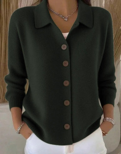 Jetske | Collared Button-Front Cardigan