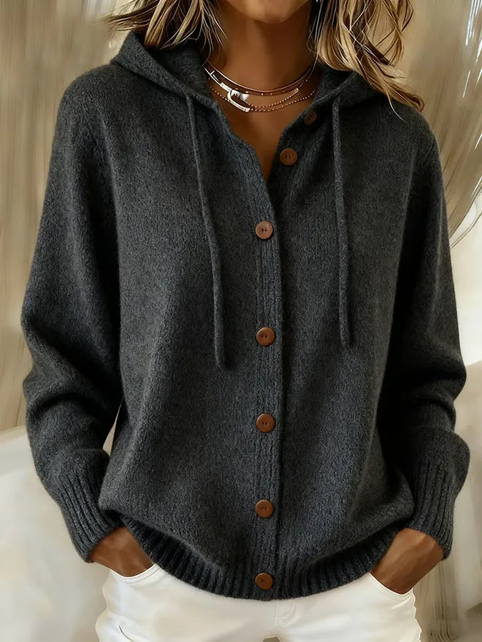 Tessa | Cosy Button Cardigan Hoodie