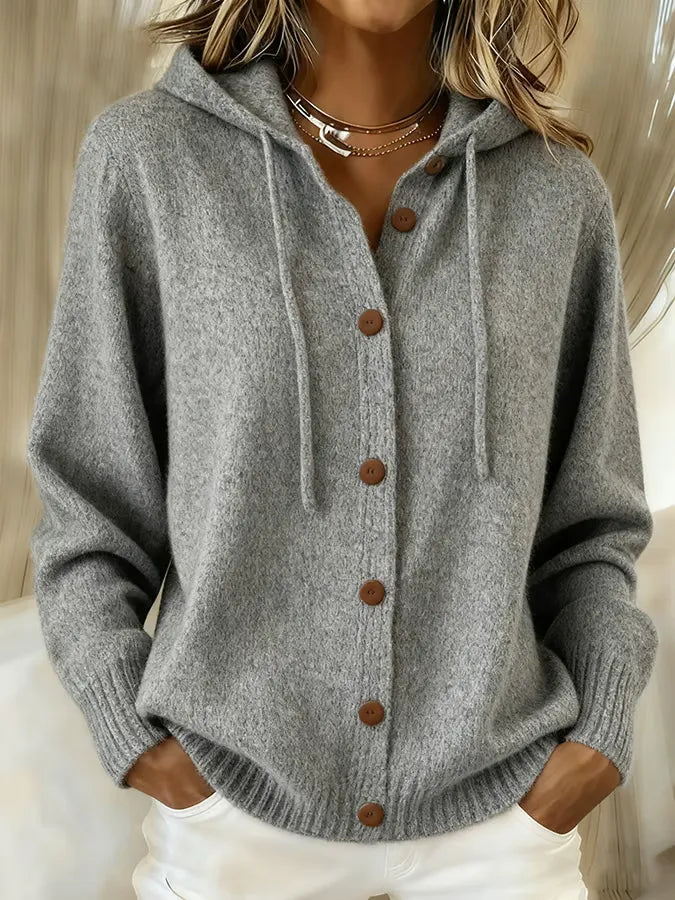 Tessa | Cosy Button Cardigan Hoodie
