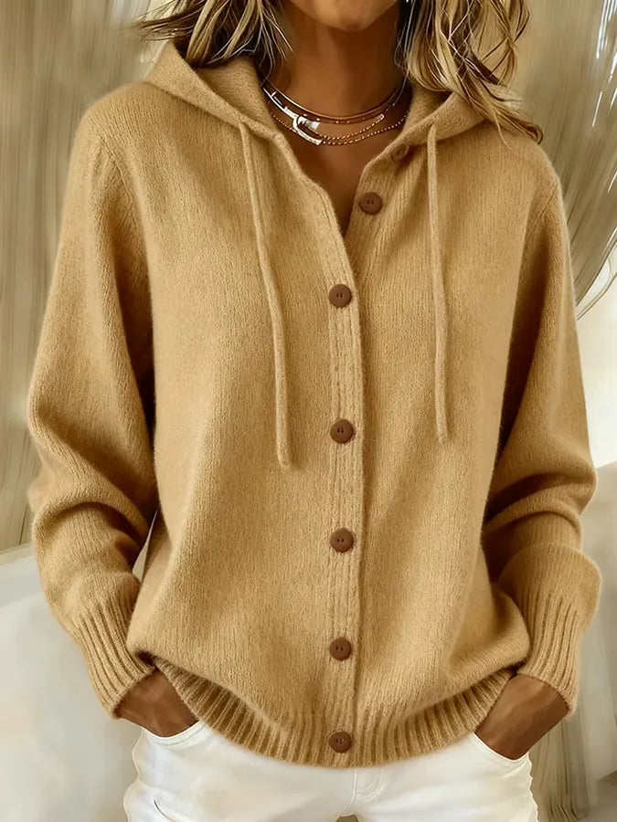 Tessa | Cosy Button Cardigan Hoodie