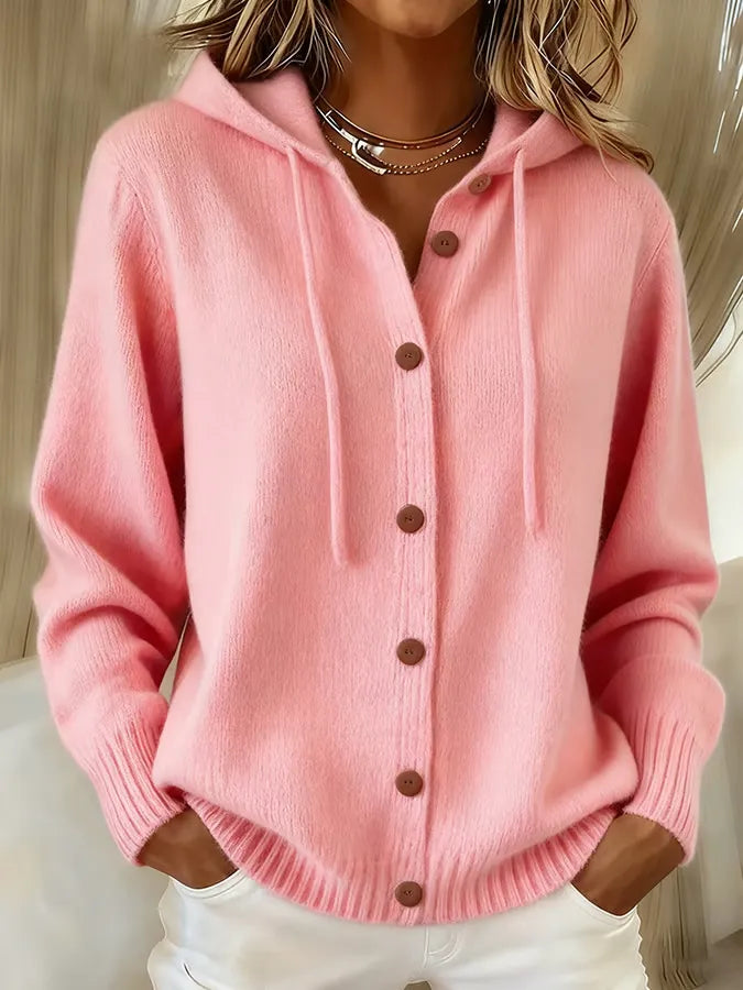 Tessa | Cosy Button Cardigan Hoodie