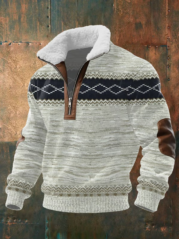 Lined High-Neck Zip Sweater