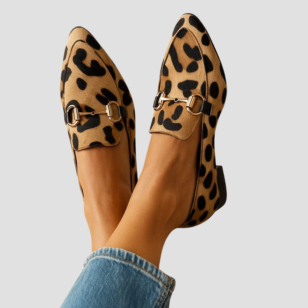Marie Leopard Print Slip-Ons