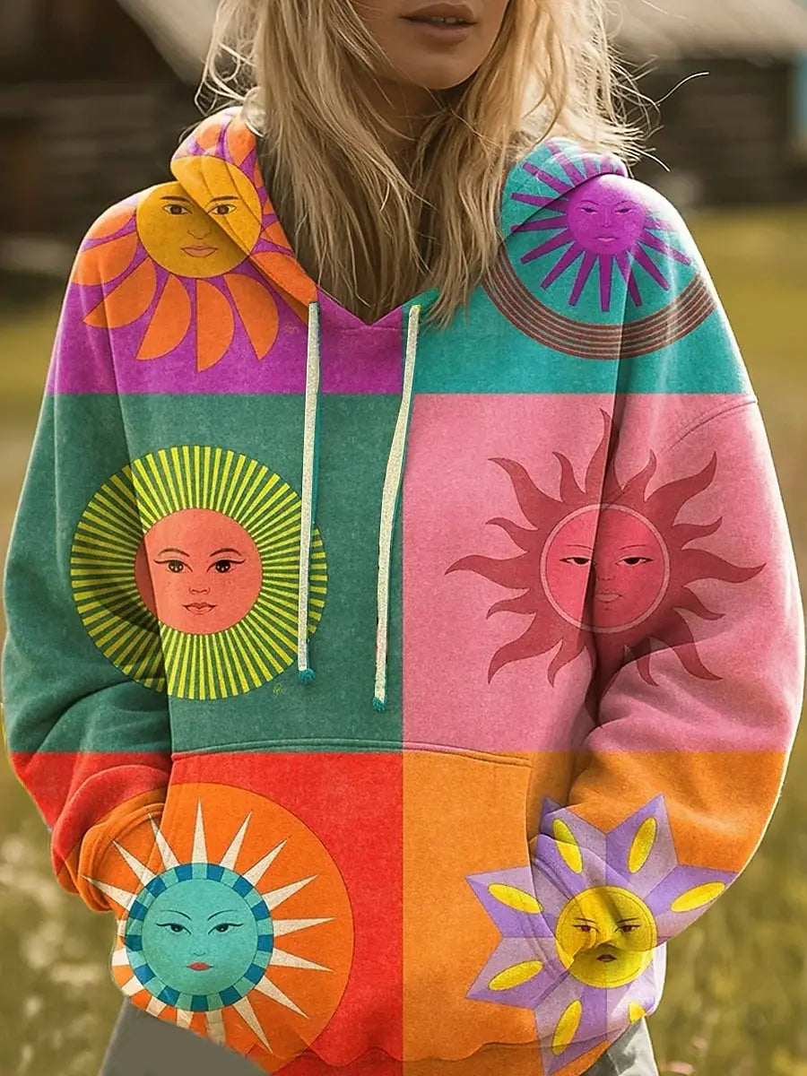 Thalindra | Rainbow Sunray Graphic Hoodie
