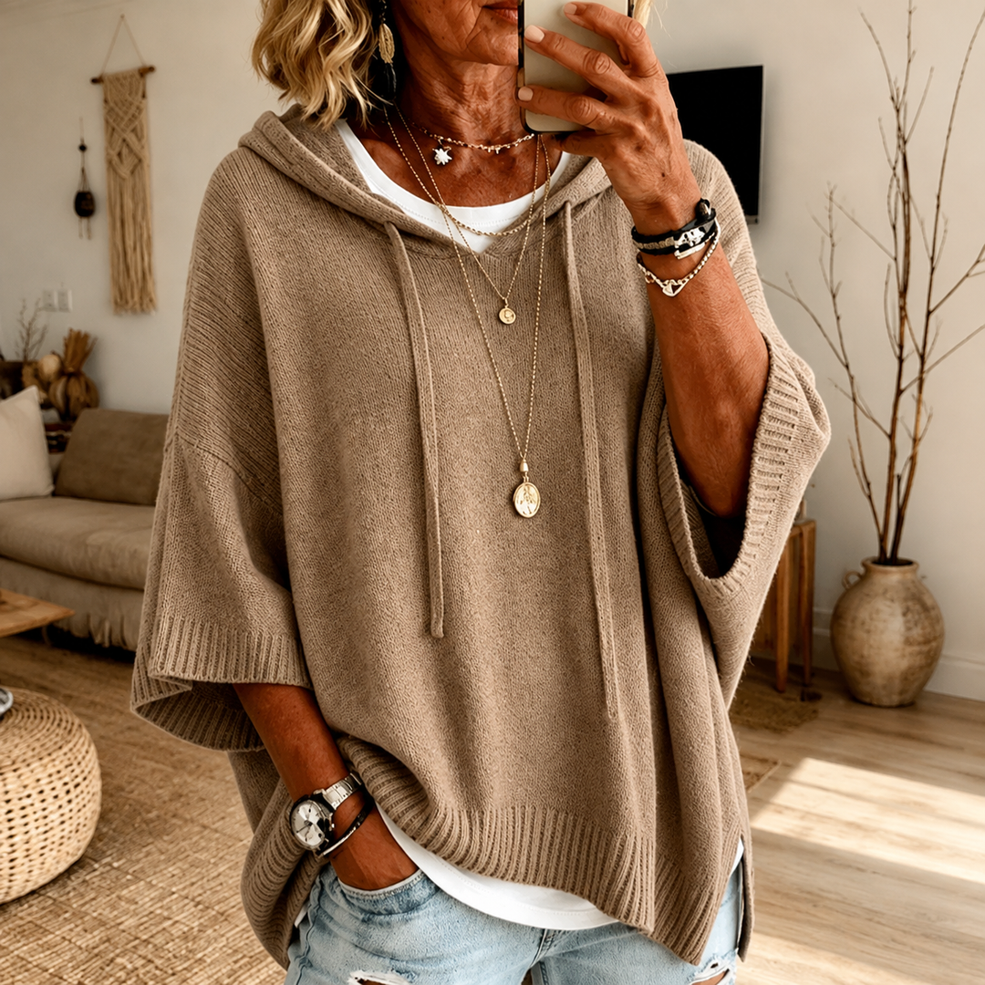 Manon – Taupe Poncho Jumper