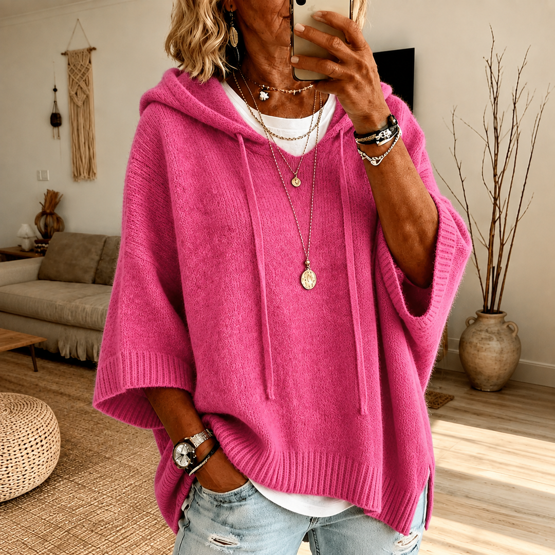 Chloe – Pink Poncho Jumper