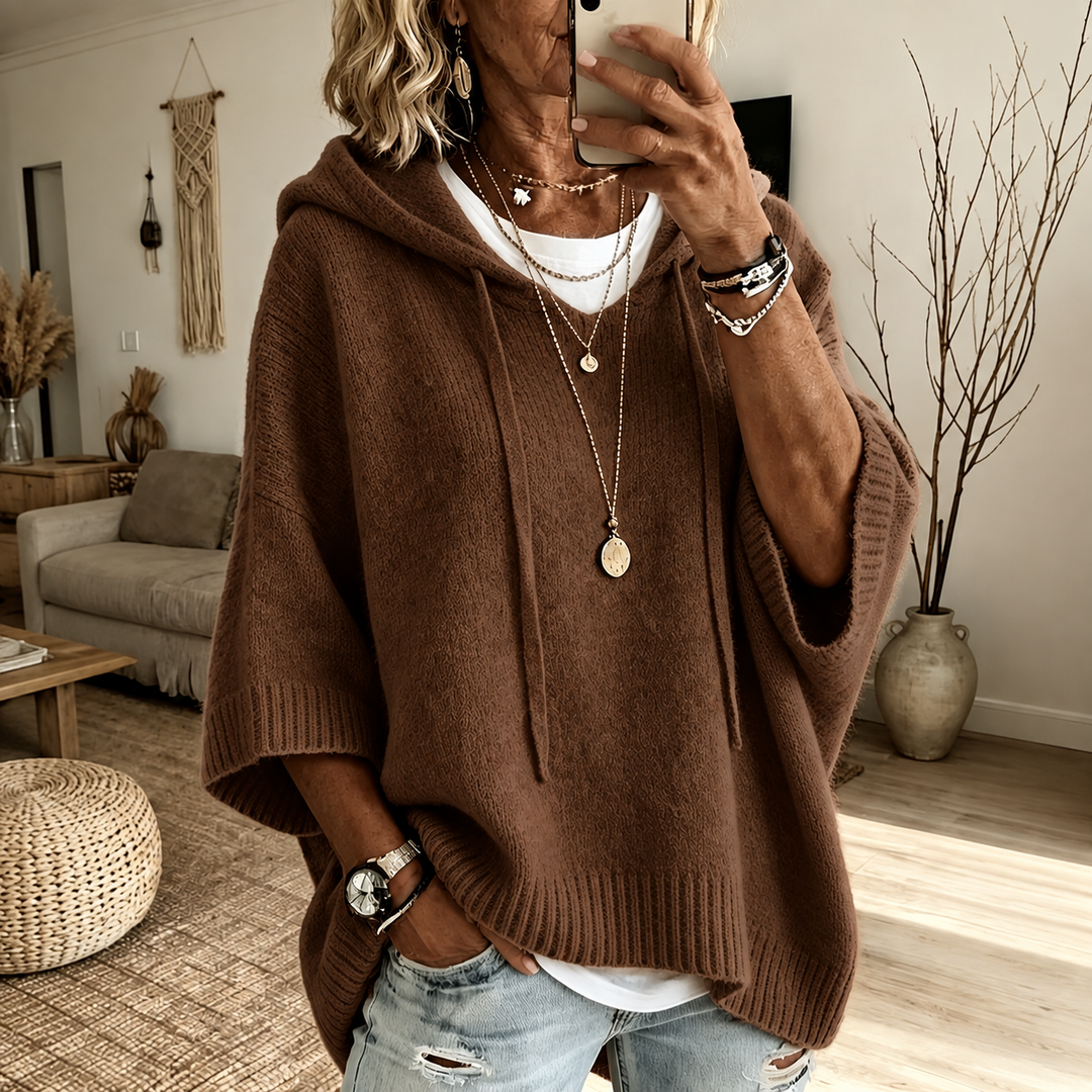 Louise – Brown Poncho Jumper