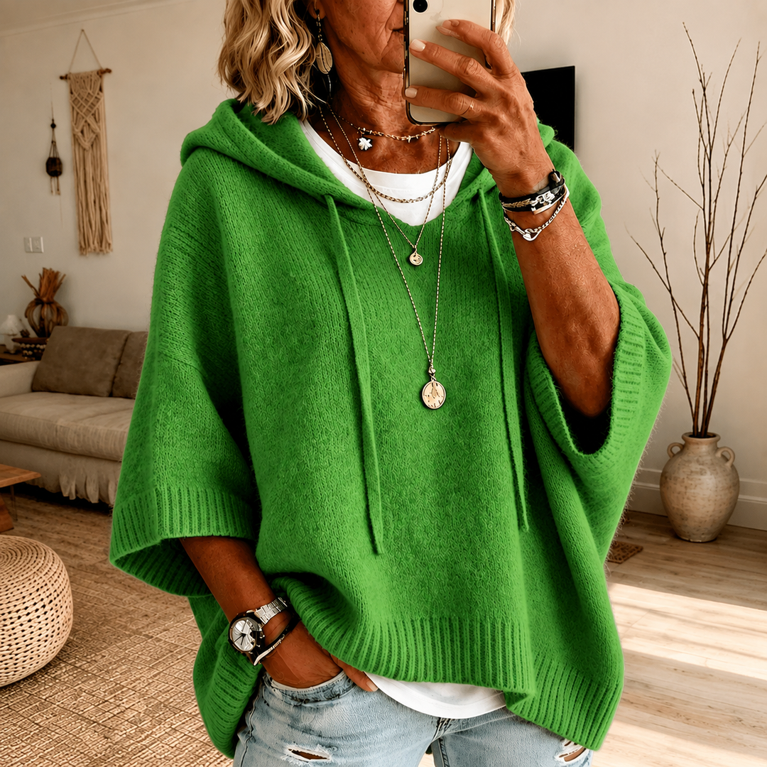 Margaux – Green Poncho Jumper