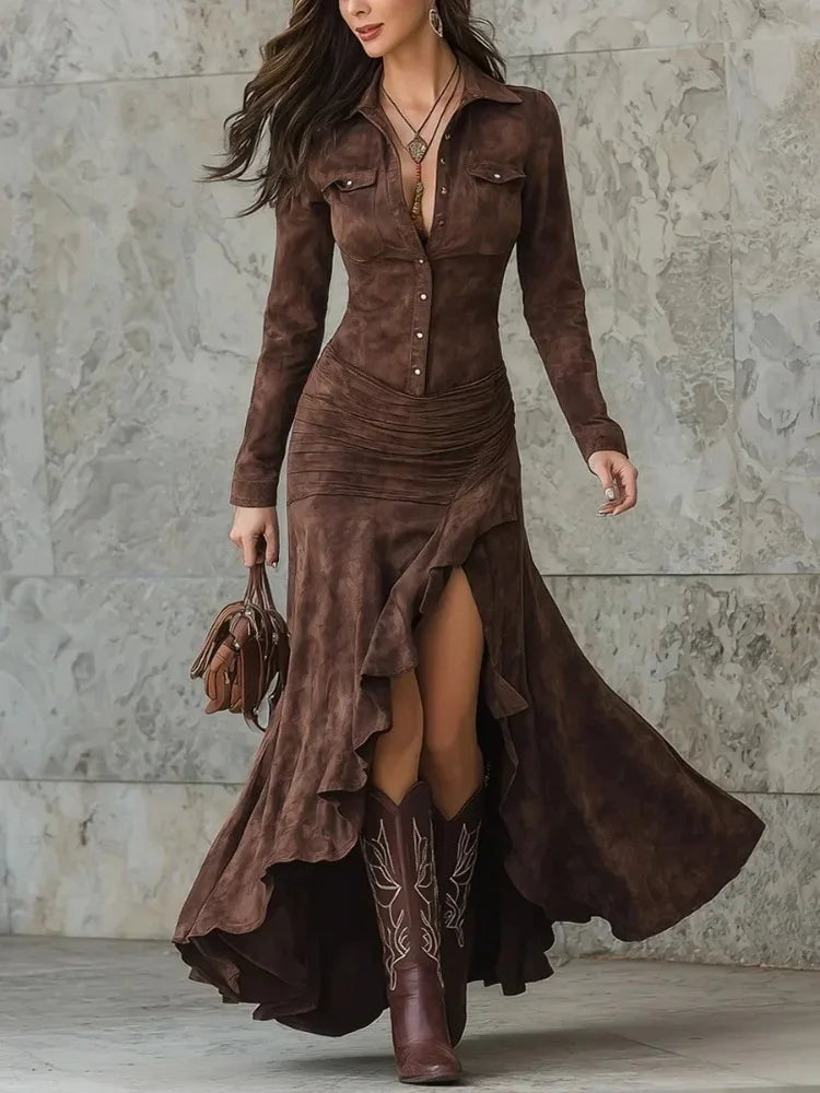 Zara | Elegant Suede Dress