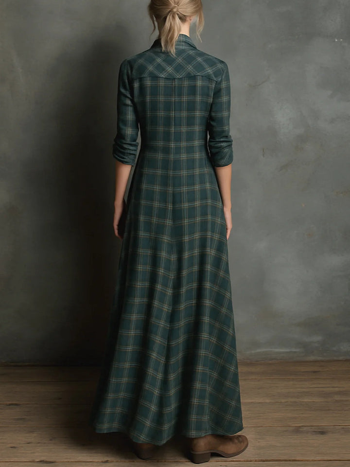 Valentine | Long Check Dress
