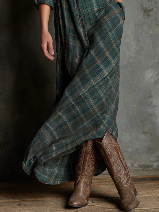 Valentine | Long Check Dress