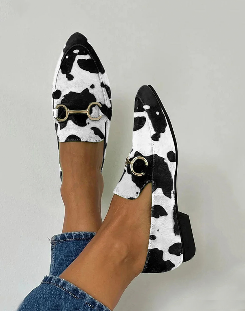Anna | Printed Moccasins with Buckle Detail