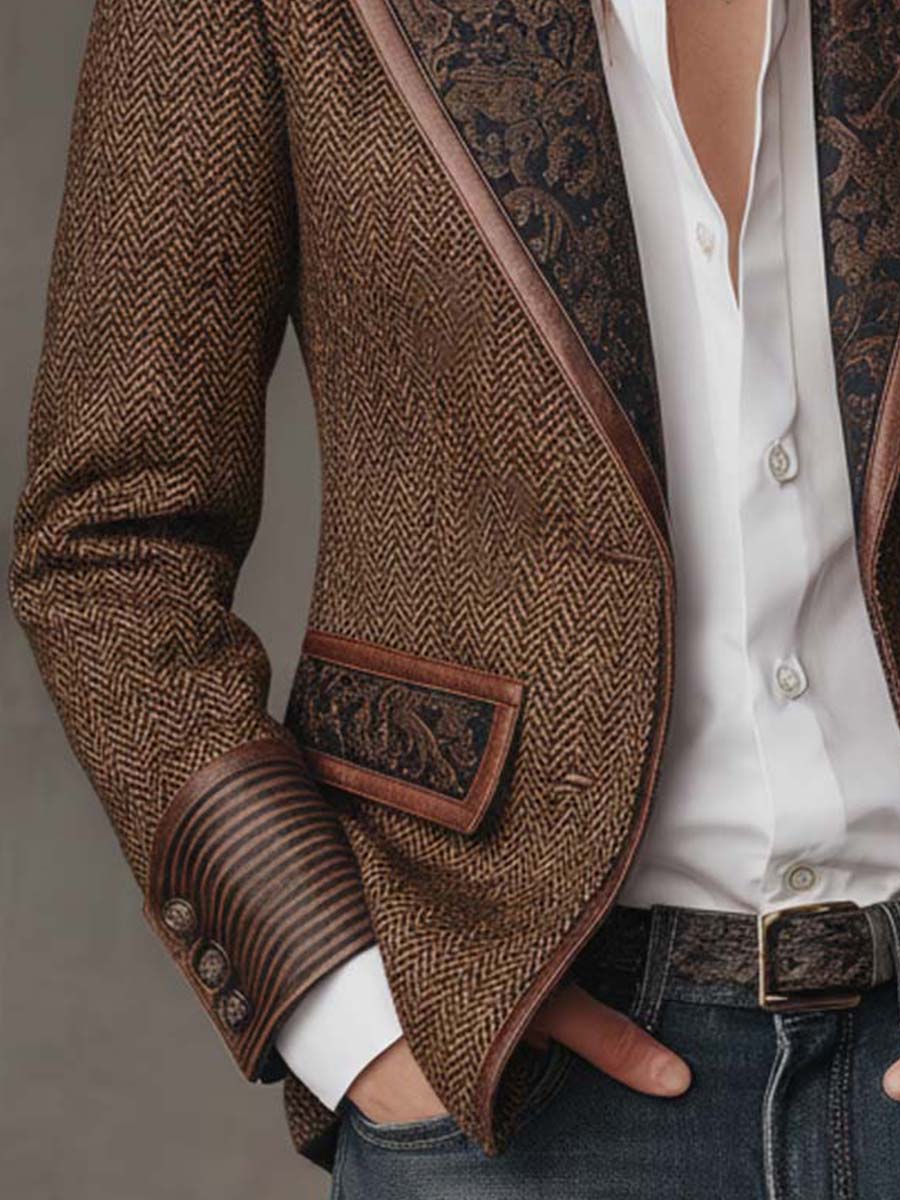 Gisèle | Blazer with Printed Chevron Panels