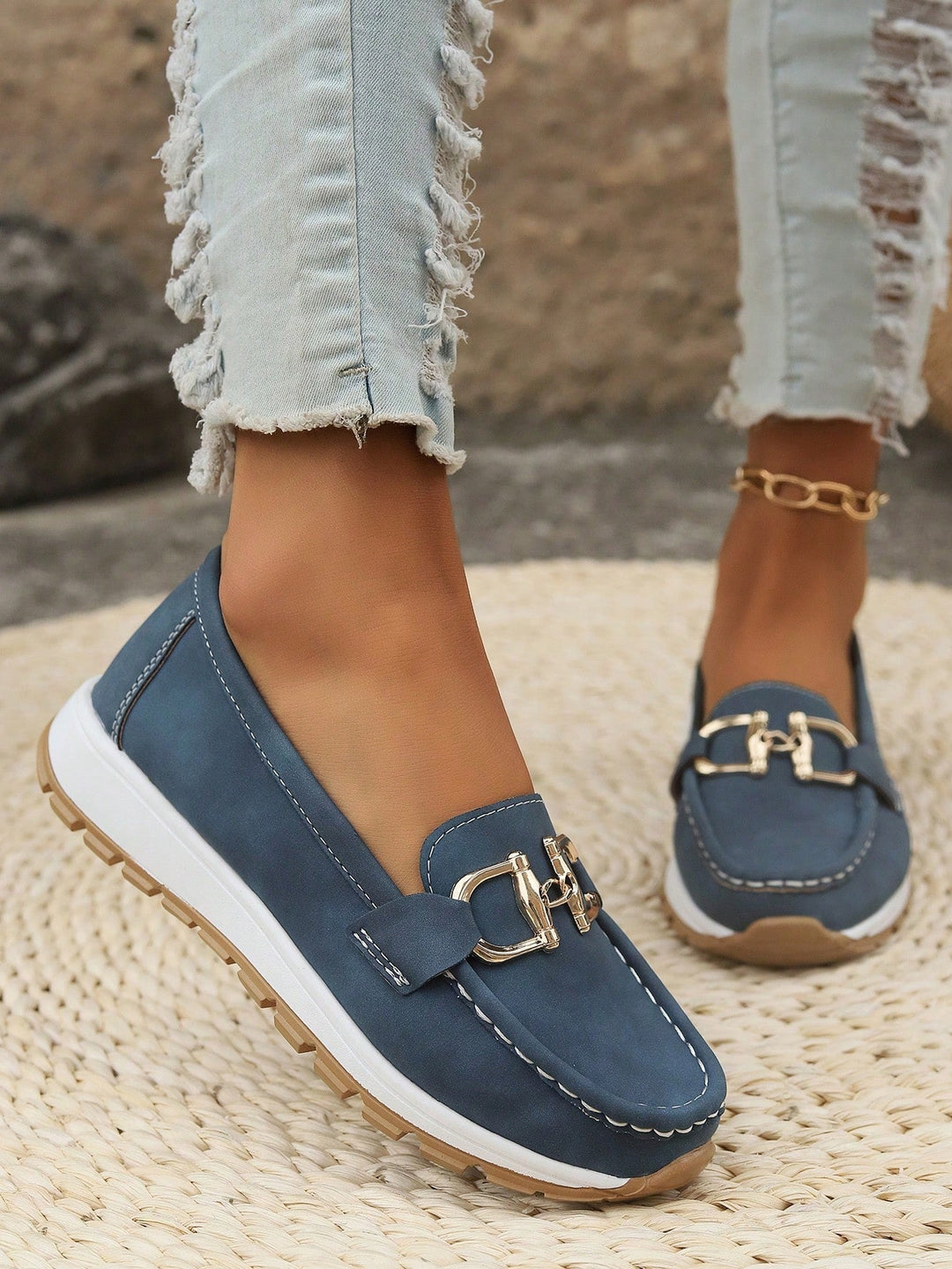 Daniela | Platform Moccasins with Buckle